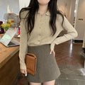 Women's knitted cardigan top in viscose fabric with long sleeves and loose fit