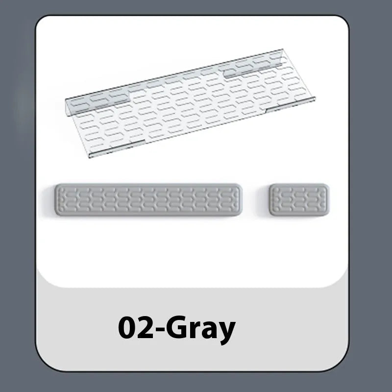 Double sided keyboard and mouse pad with thickened memory foam wrist rest in black resin with non-slip base