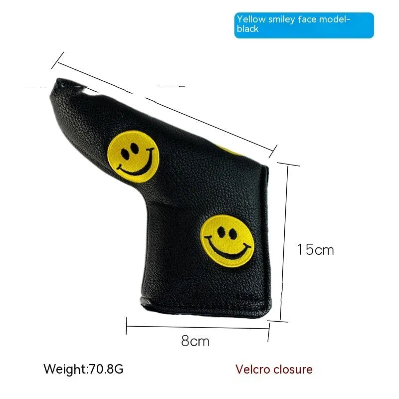 Golf putter sleeve with novelty design options for straight bar clubs