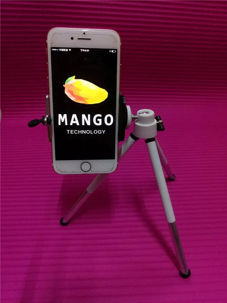 Two-section desktop phone holder bracket available in black or silver for stable mobile phone viewing