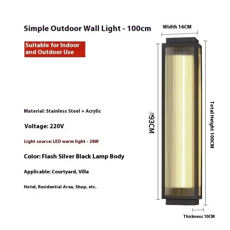 Stainless steel outdoor wall lamp waterproof for garden courtyard lighting