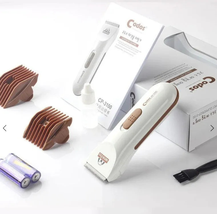 White electric pet hair clipper with ceramic blade for dogs cats grooming