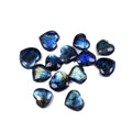 Natural blue feldspar crystal pendant with heart-shaped handle design in geometric shape
