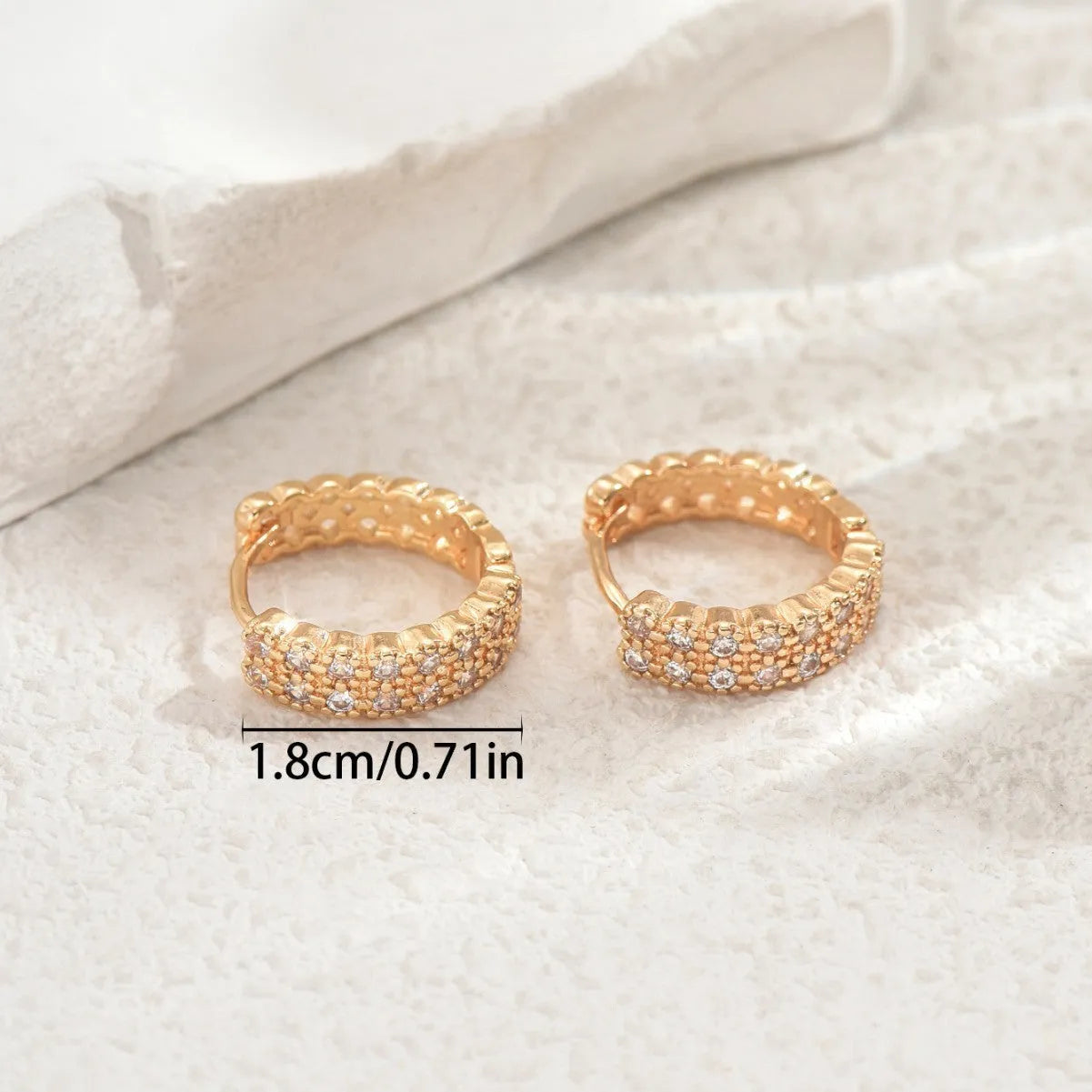 Women's geometry pattern copper ear studs with dot and ring design in European American style