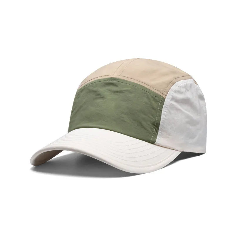 Men's quick-drying baseball cap in khaki, army green, orange, and yellow colours with curved brim