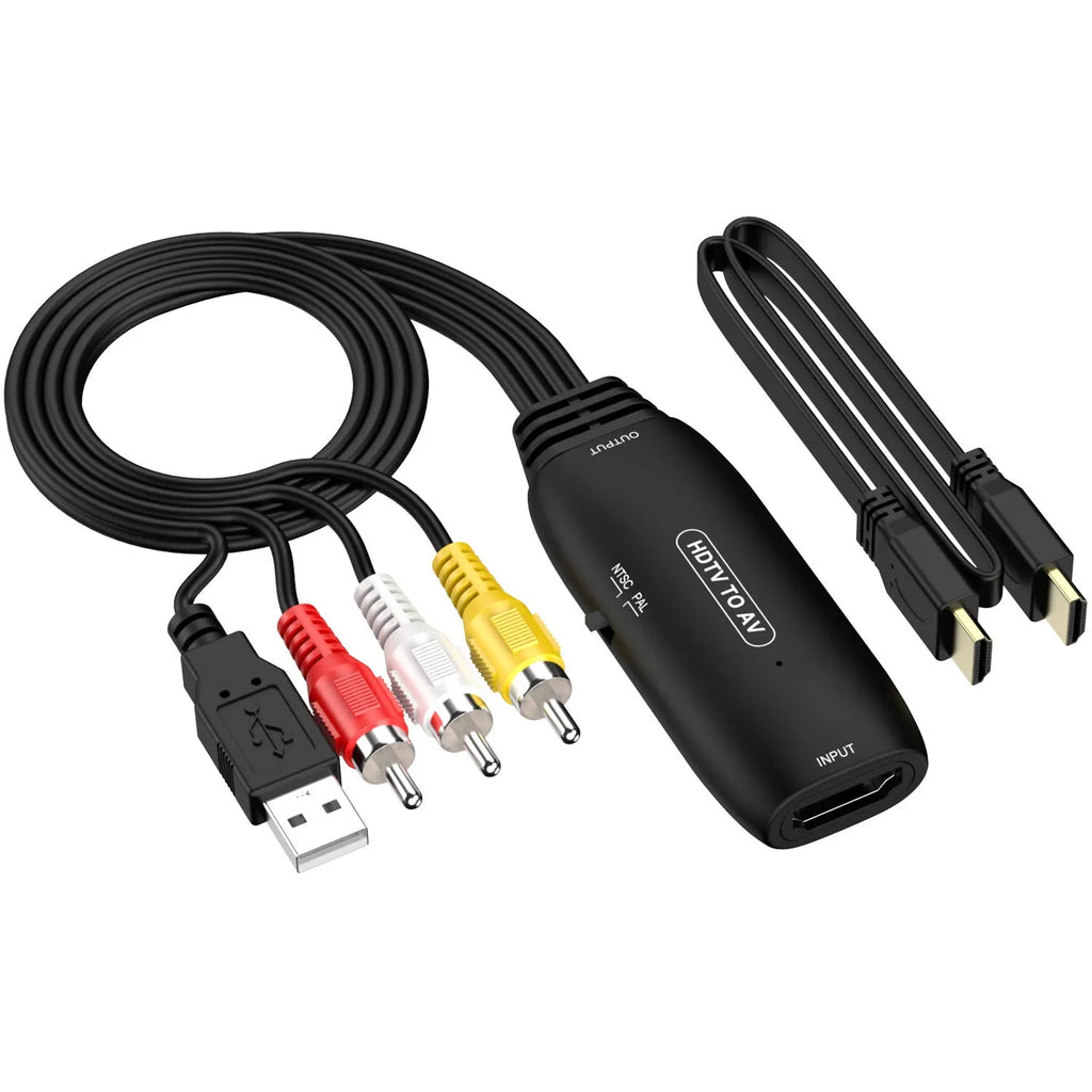 HDMI to AV adapter cable with 110cm length for 1080p video transfer to monitors and projectors