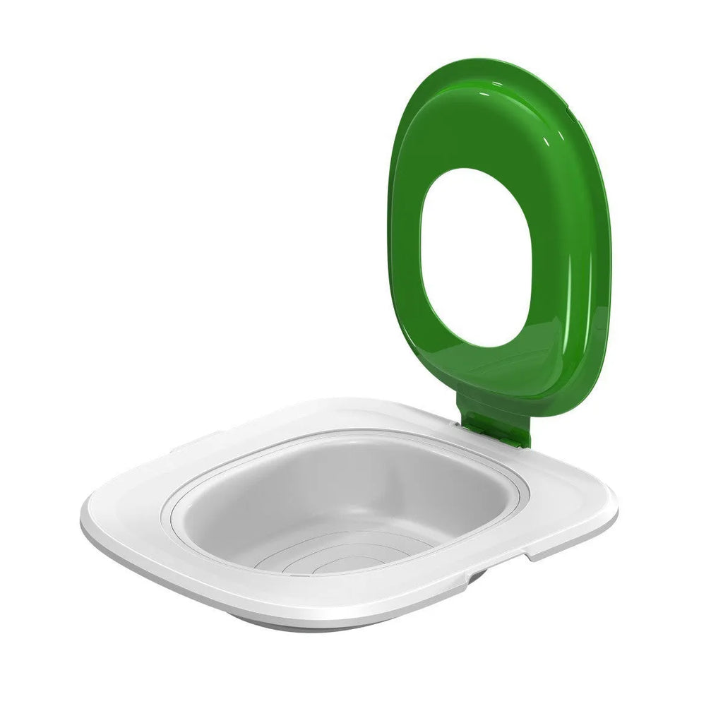 Fifth generation grey ABS plastic cat toilet trainer with integrated litter mat