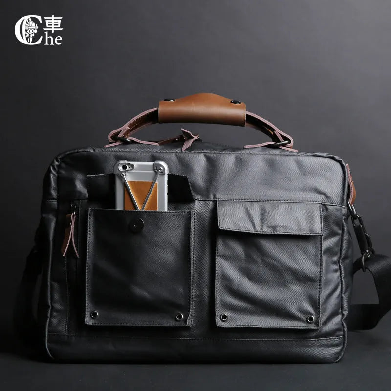 Dpark black single shoulder laptop bag for 14-inch or 15-inch business laptops