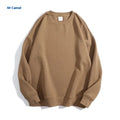 Women's loose cotton off shoulder sweater in solid colour with round neck and long sleeves