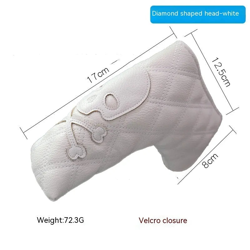 Golf putter sleeve with novelty design options for straight bar clubs