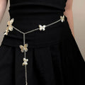 Retro butterfly waist chain belt with alloy construction, 104cm length