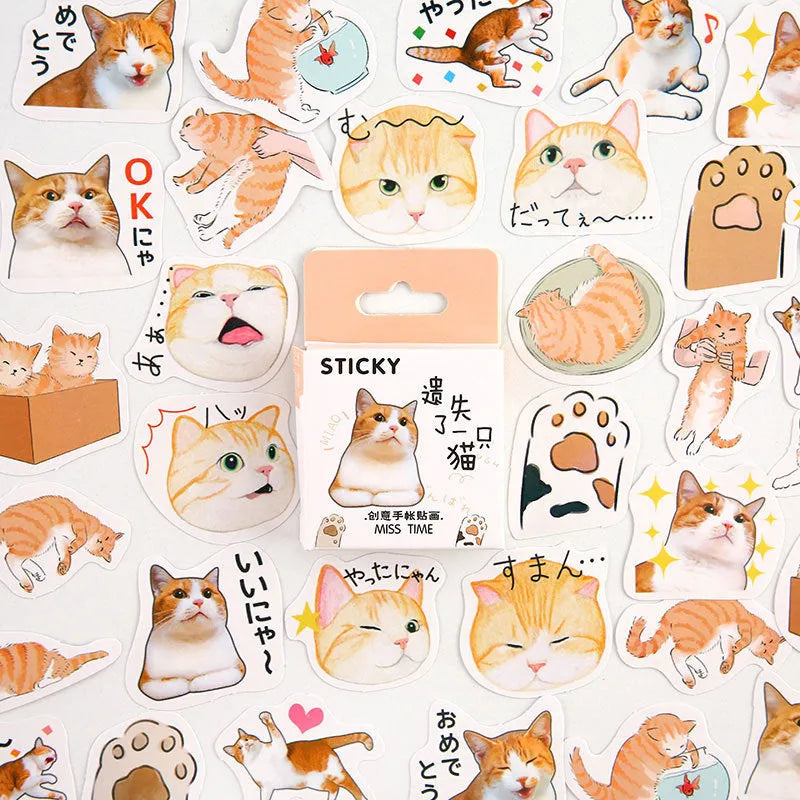 Box of 46 cartoon children's journal decorative stickers with small pattern designs