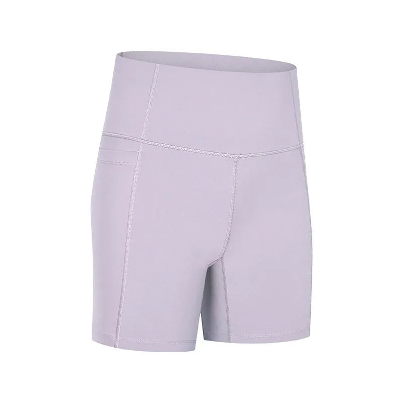 Women's mid-length sports shorts in four colours with super stretch cotton blend fabric for athletic activities
