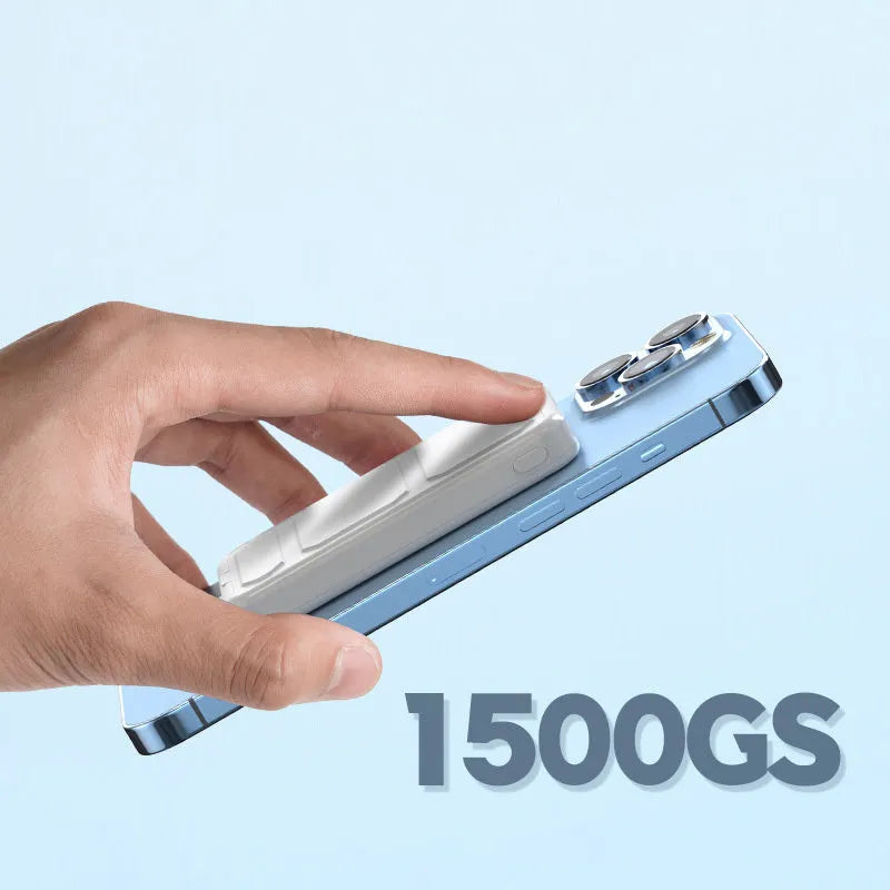 Magnetic wireless charging power bank with folding stand in various colours