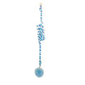 Hanging cat toy with inflatable ball on spring stick and suction cup base for kittens