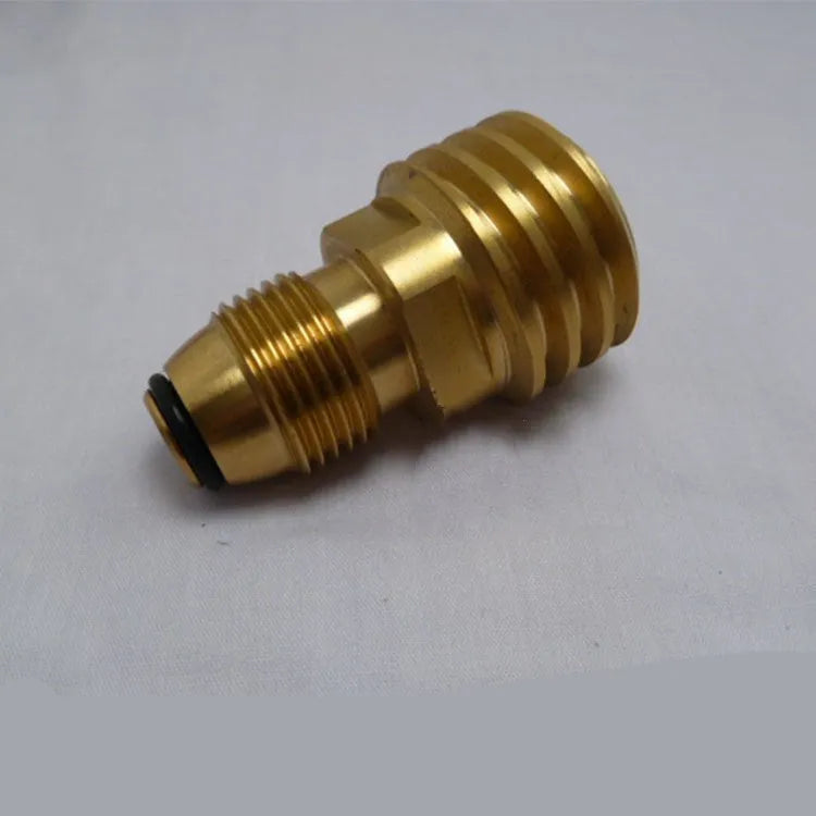 Brass gas brazing adapter with 7mm taper thread for domestic gas charging