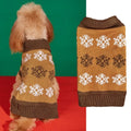 Brown and grey acrylic knitted Christmas sweater for dogs on pet mannequin