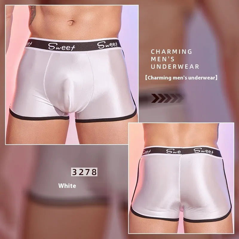 Men's nylon boxer shorts in free size available in black white and sapphire blue colours