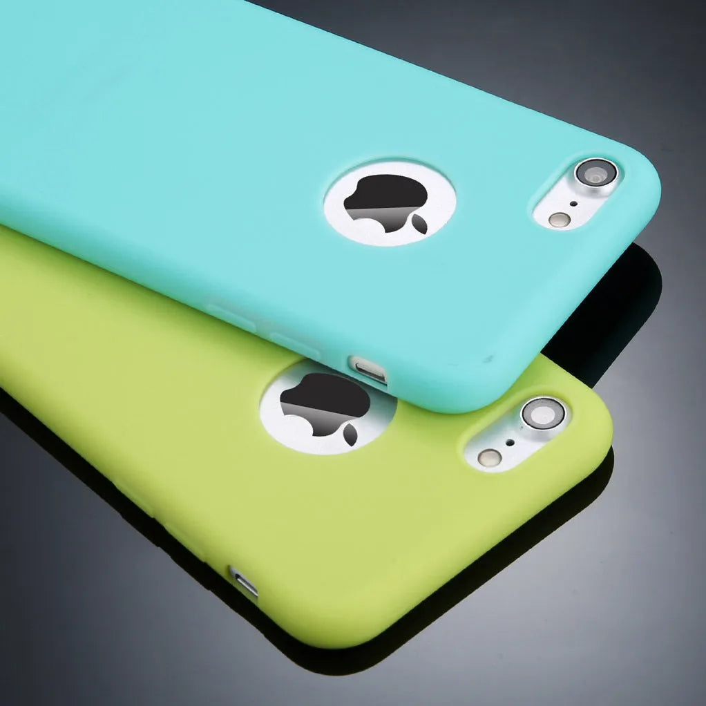 Soft silicone TPU iPhone case in candy colours for multiple iPhone models