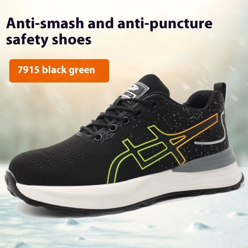 Labour protection shoes with leather upper and rubber sole in multiple colour options
