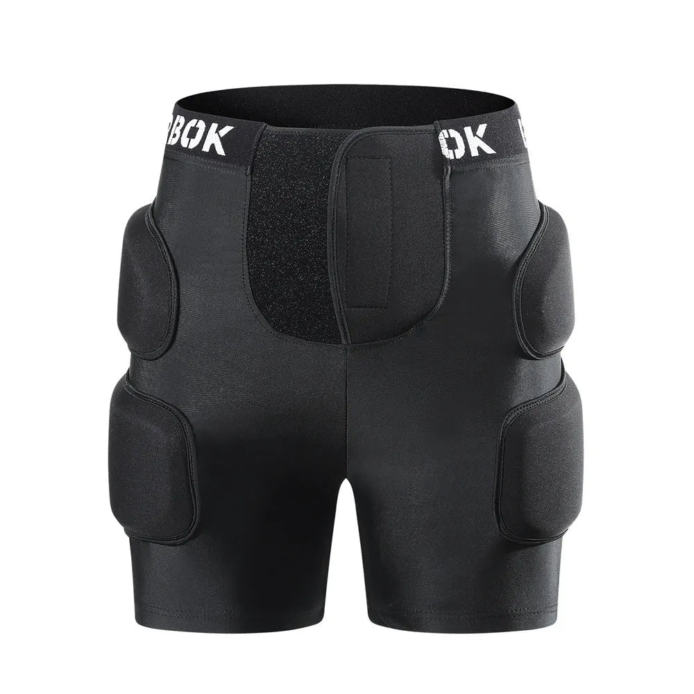 Black hip pad protection pants with NBR padding for roller skating and skateboard safety