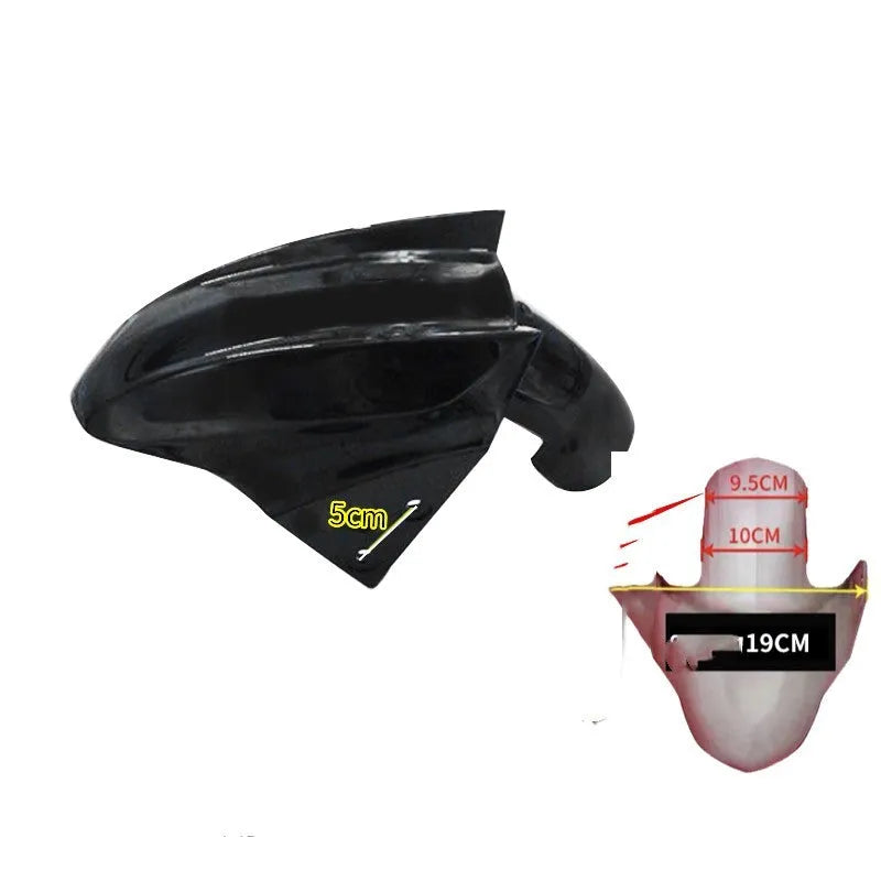 ABS plastic front wheel fender for an electric car, shown in a choice of colours including red, white, and black.