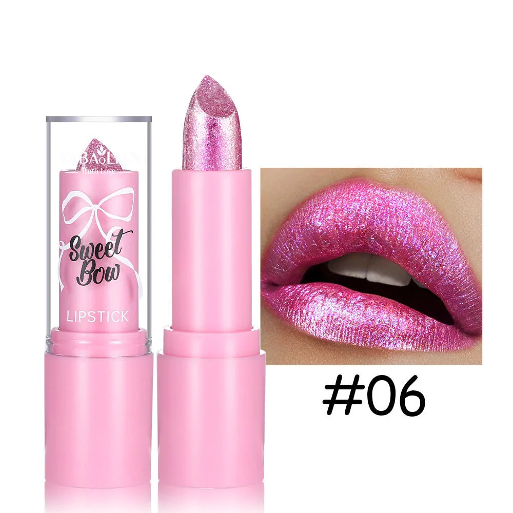 Sweetheart Bow XINGX Diamond Lipstick in six colour options with standard bullet format