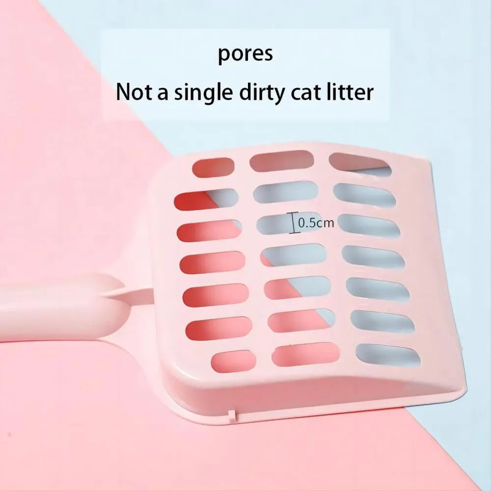 Plastic cat litter scoop 20cm long with fine mesh in blue green or pink for cleaning cat toilet sand