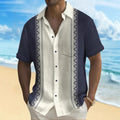 Printed polyester men's loose fit shirt in cardigan style with multiple colour options
