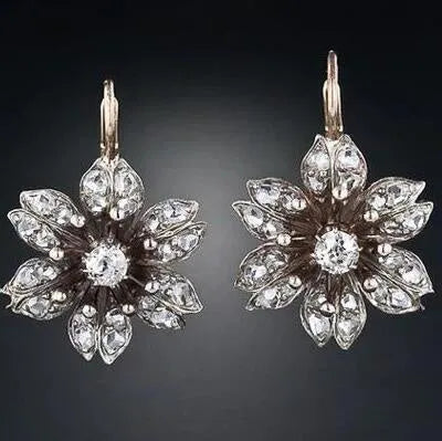 Silver retro creative alloy earrings for women with electroplated finish and fashion OL styling