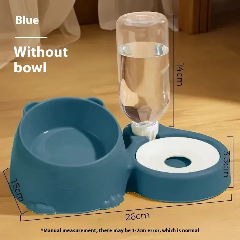 Double bowl automatic drinking pet basin for cats in haze blue colour