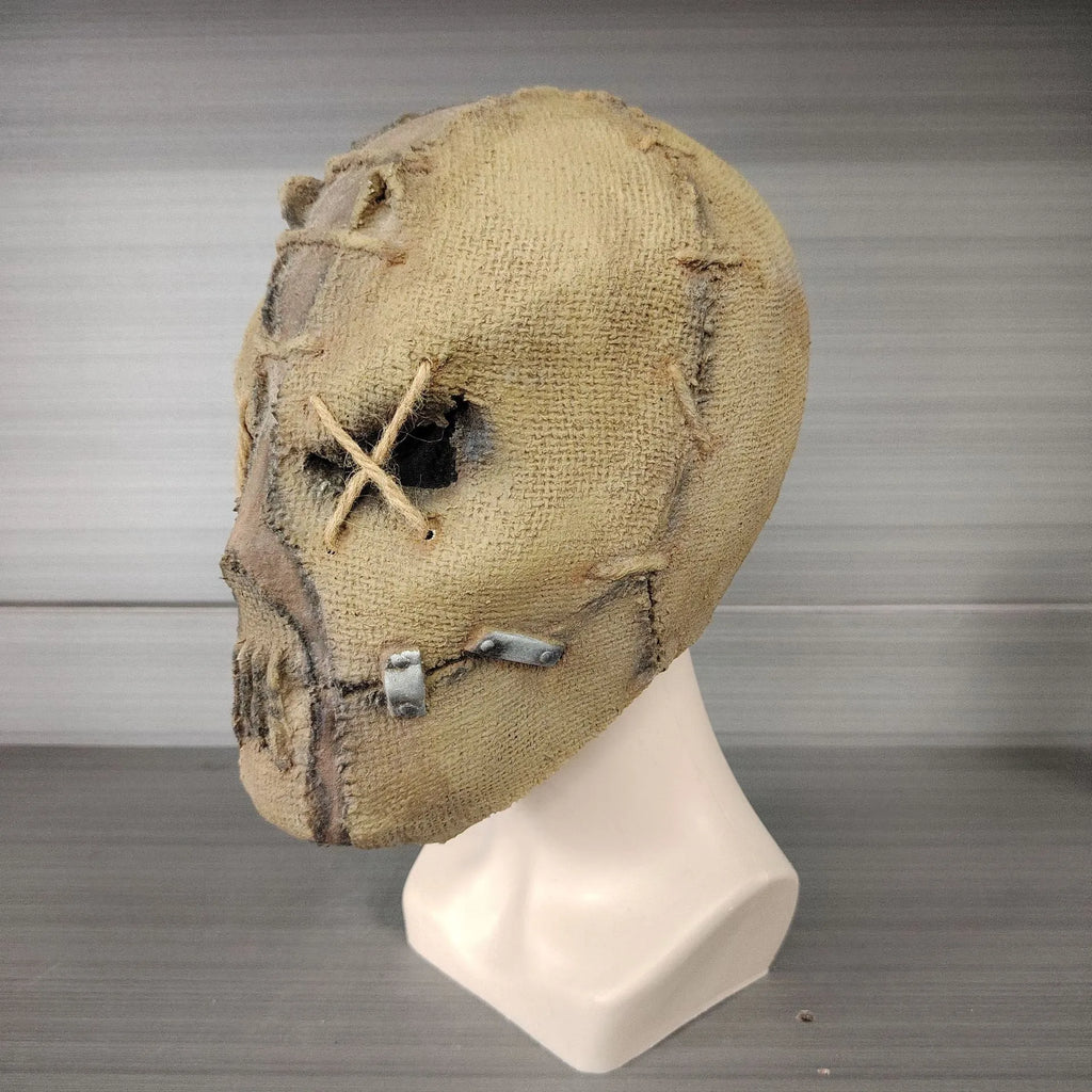 Scar skull latex mask head cover with realistic details for Halloween horror costume, 31cm height