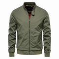 Men's casual thin polyester jacket in solid colour with continental sizing options