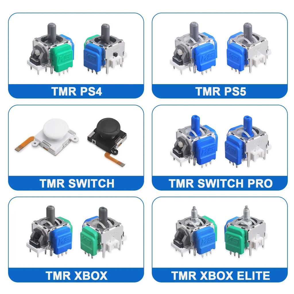 Hall effect magnetic joystick replacement component for PS5, Xbox, and Switch Pro controllers
