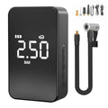 Compact wireless digital tyre inflator with LCD display and multiple air nozzles