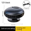 Black car warm air blower heater with power cable for vehicle window defrosting