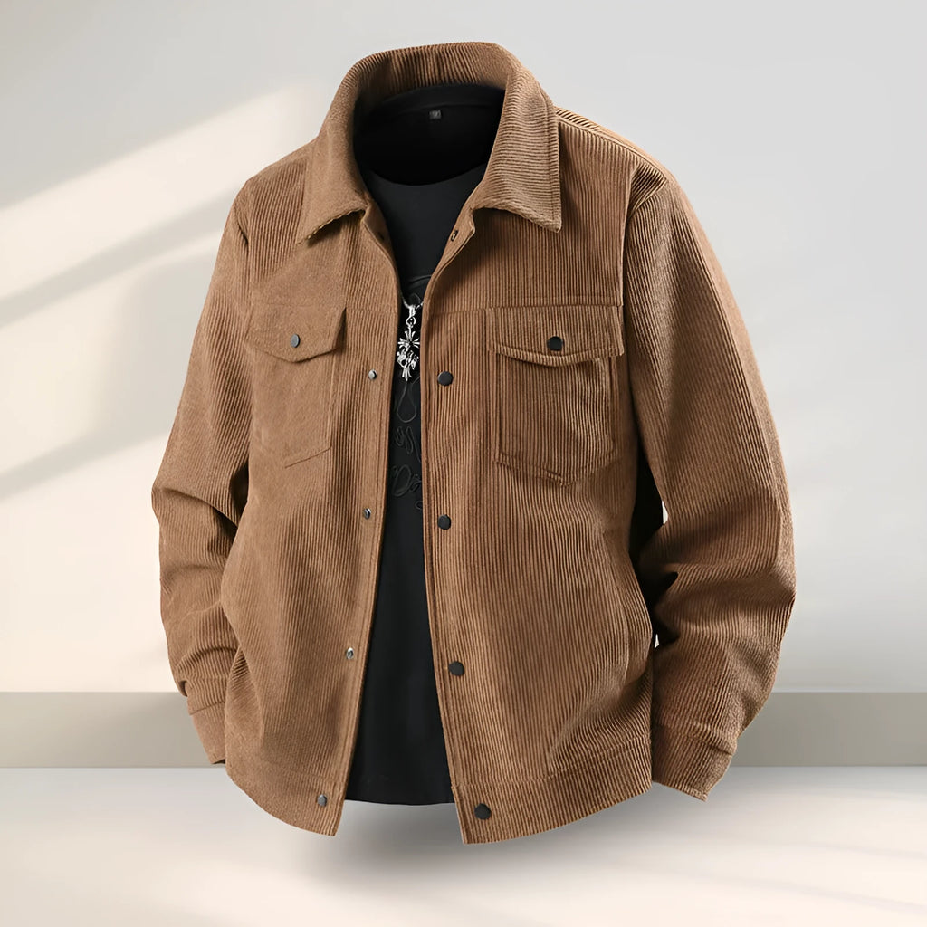 Men's slim fit casual coat in a Lycra and Vinylon blend, available in black, coffee, green, and white.