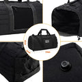 Men's khaki waterproof Oxford cloth sports handbag with air pillow strap, showing large main compartment.