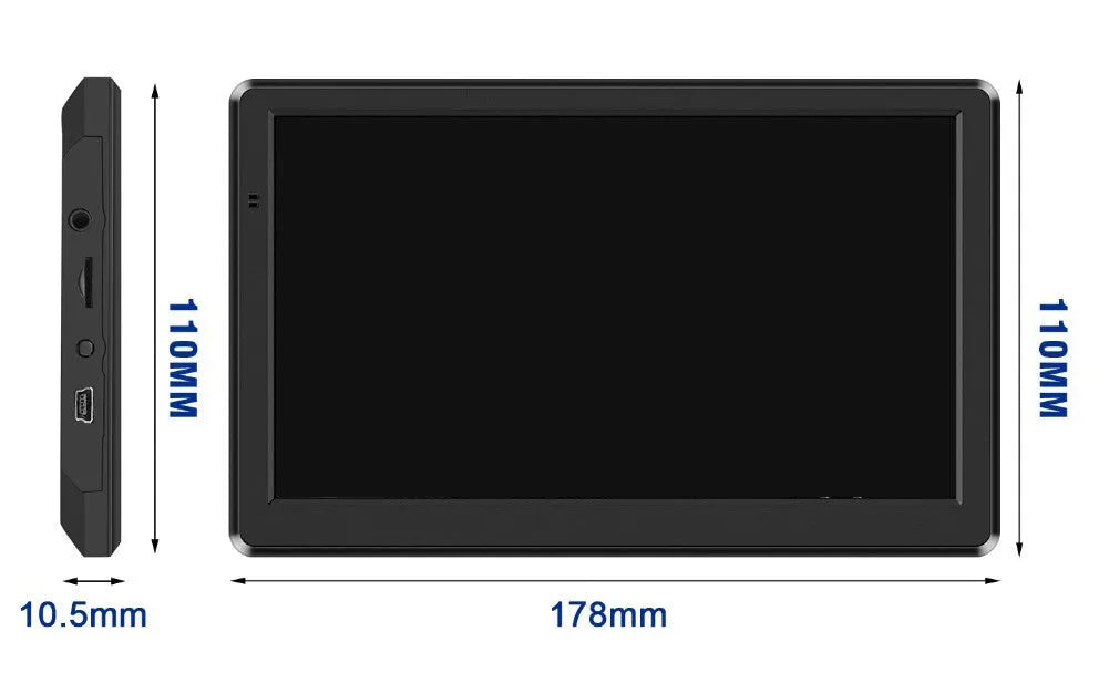 7 inch HD touchscreen car GPS navigation device mounted on dashboard bracket