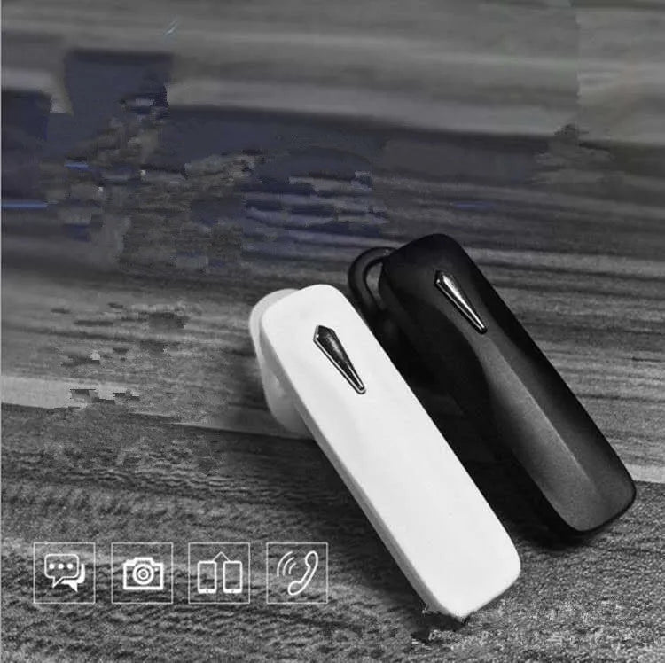 M163 Bluetooth car headset with controls for volume, calls, and music selection