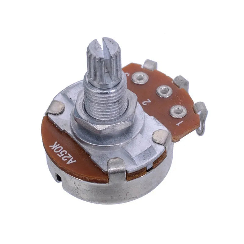 Metal electric guitar potentiometer knob with resistance value markings