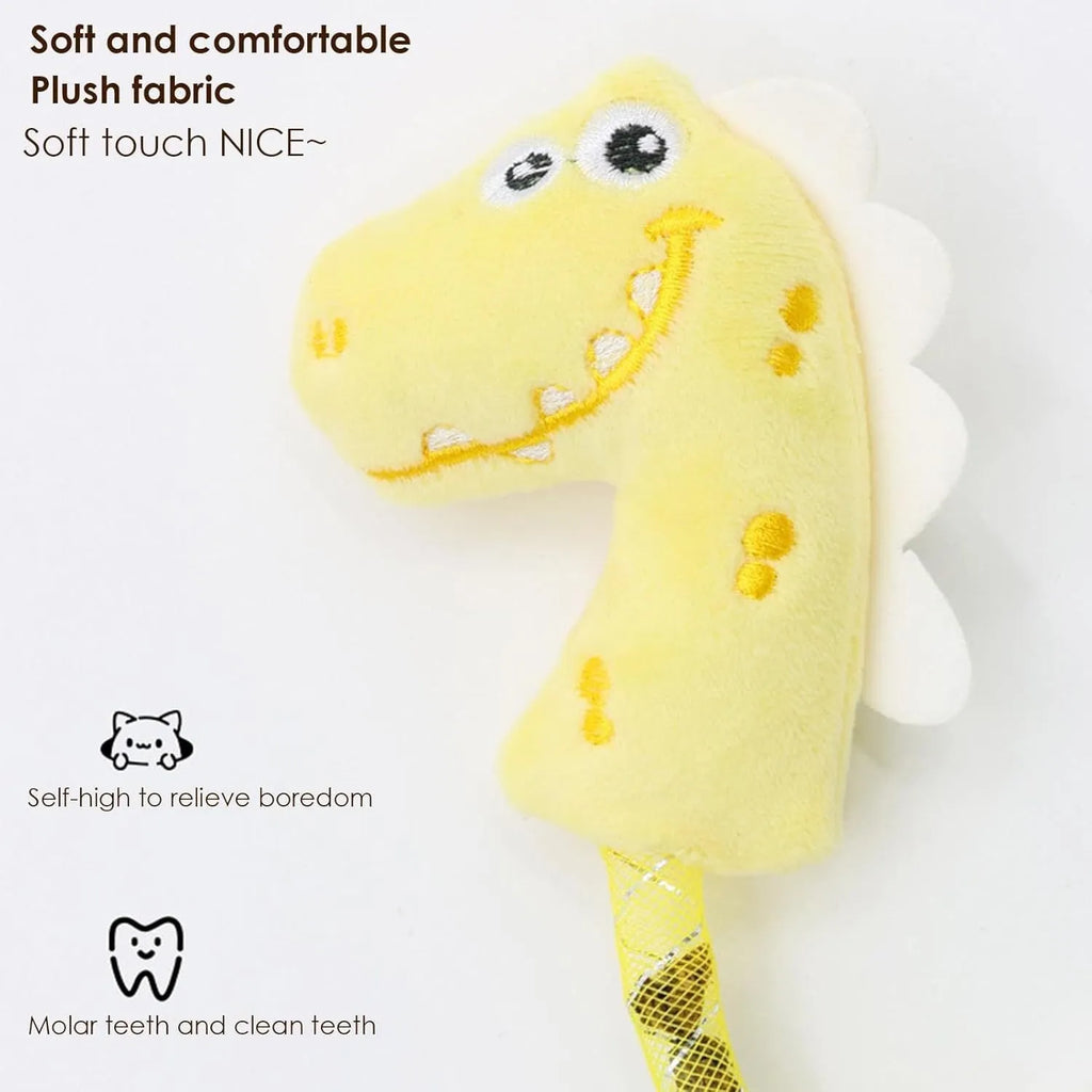 Four-piece cat toy bundle showing plush mouse, fish, bunny, rope toys, springs and kicker toys in assorted colours