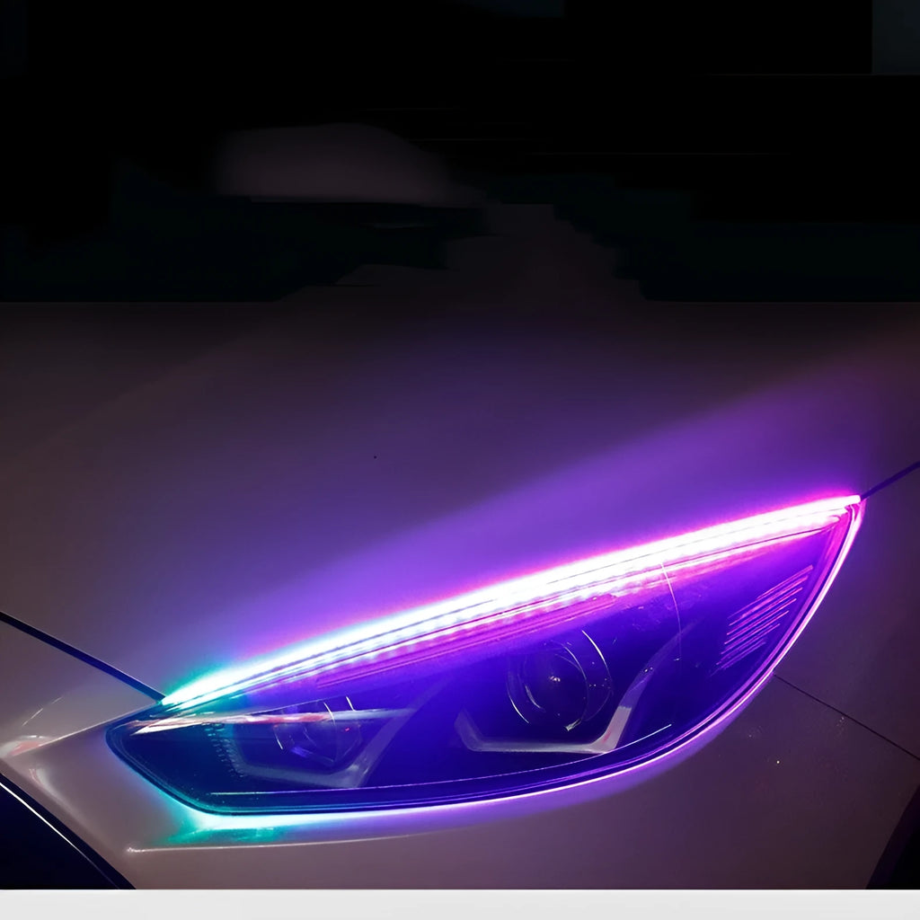 Universal remote control LED daytime running lights with RGB colour changing in three size options