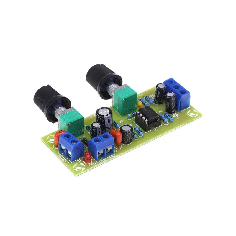 Single power supply 10-24V bass boost front stage audio circuit board on FR-4 PCB