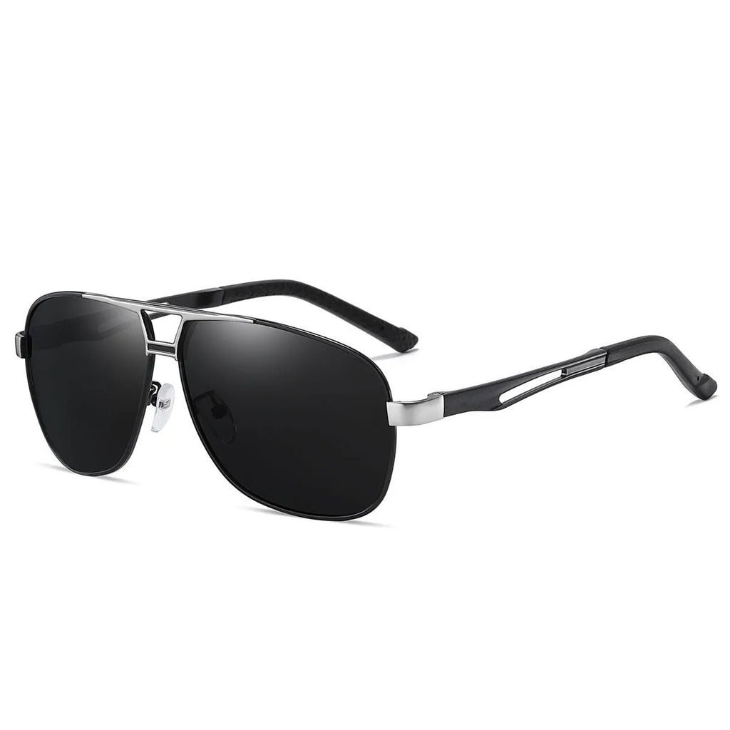 Men's orange red polarised aviator sunglasses with metal frame and HD lenses