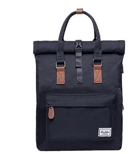 Casual polyester backpack in black, dark grey, or green with 20L capacity and internal computer pocket.
