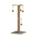 Scratch-resistant cat climbing frame with windmill hanging ball toy on pine wood structure