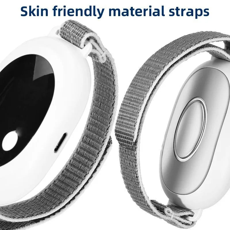 White handheld insomnia relief device with adjustable control and USB charging port