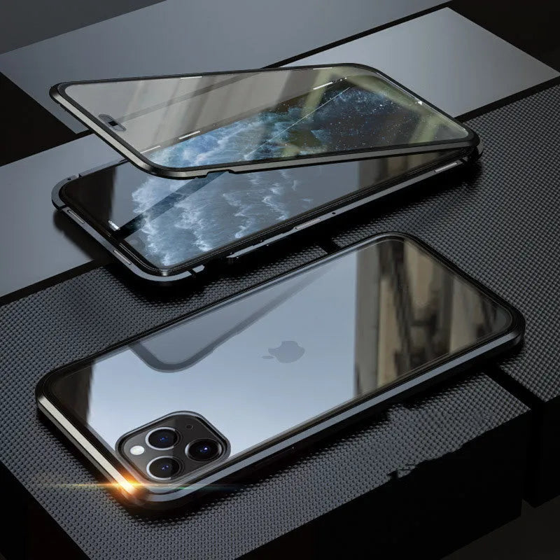 Anti-spy clamshell phone case in six colours for iPhone models