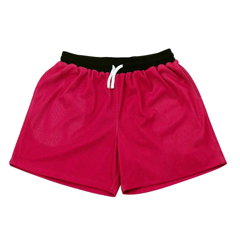 Men's mesh quick-drying shorts in black, ideal for running and fitness activities